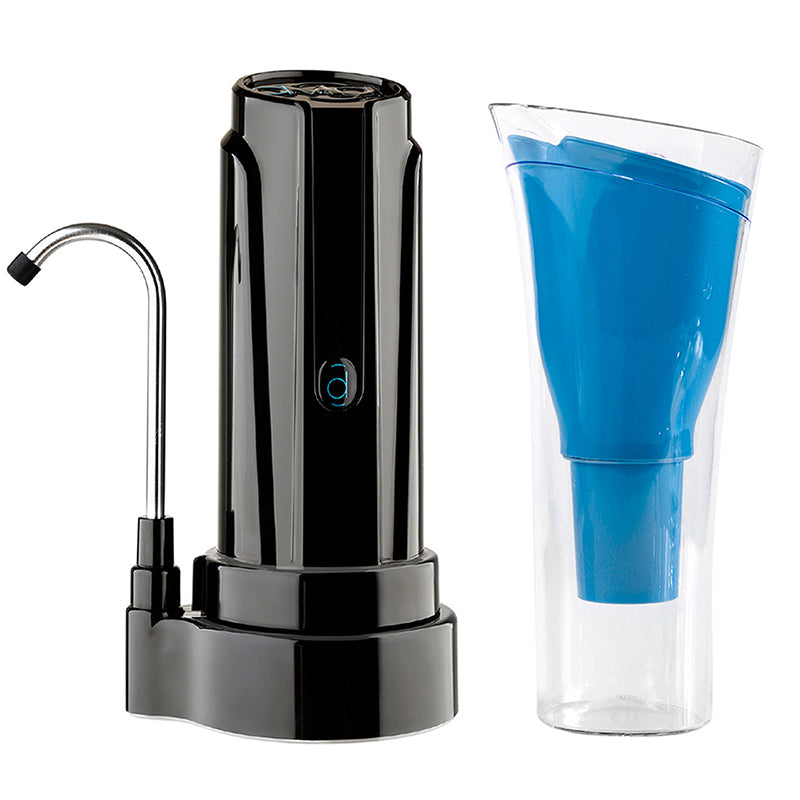 Purificador de Agua Sobre Mesada Aqua Negro + Jarra Purificadora Sense - Dvigi Uruguay - Filtros de Agua Dvigi Purificadores de Agua Dvigi