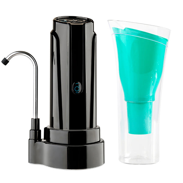 Purificador de Agua Sobre Mesada Aqua Negro + Jarra Purificadora Sense - Dvigi Uruguay - Filtros de Agua Dvigi Purificadores de Agua Dvigi